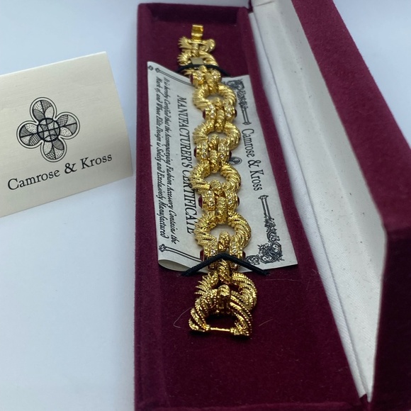 Vintage Camrose and Kross Jaqueline Kennedy Bracelet with Red Stones - Picture 3 of 5